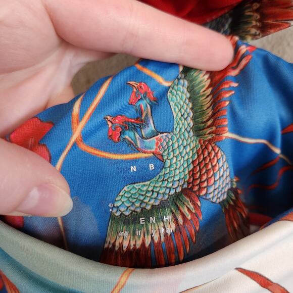 Iron Yokai Erin Sports Bra & Legging Matching Set Gym Floral Bird Red Medium - Picture 10 of 10